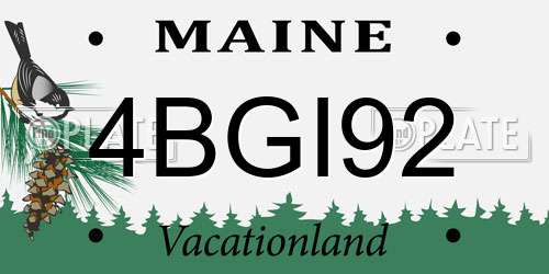 4BGI92 Maine License Plate