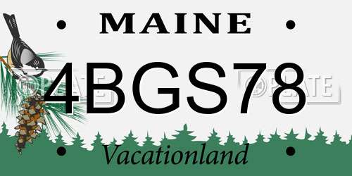 4BGS78 Maine License Plate