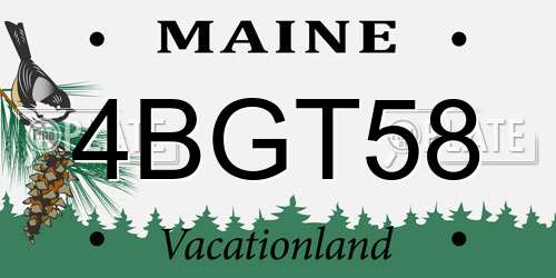 4BGT58 Maine License Plate