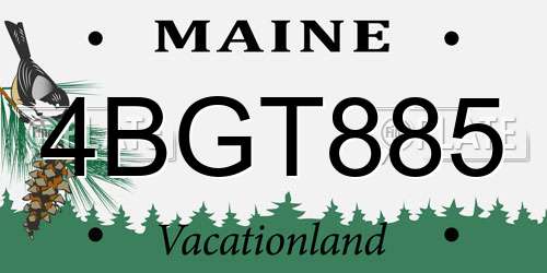 4BGT885 Maine License Plate