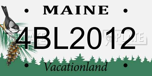 4BL2012 Maine License Plate