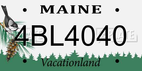 4BL4040 Maine License Plate