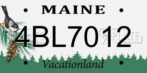 4BL7012 Maine License Plate