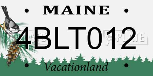 4BLT012 Maine License Plate