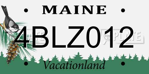 4BLZ012 Maine License Plate