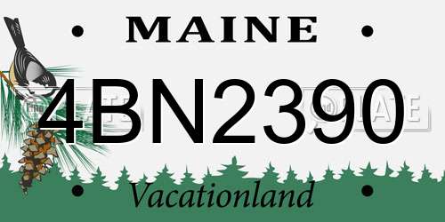 4BN2390 Maine License Plate