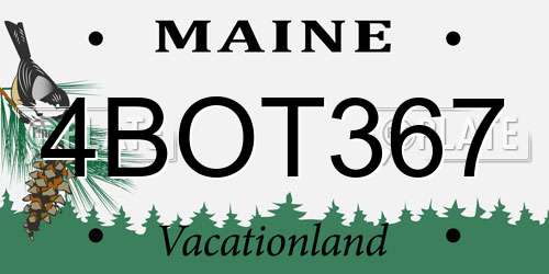 4BOT367 Maine License Plate