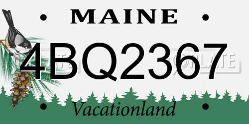 4BQ2367 Maine License Plate