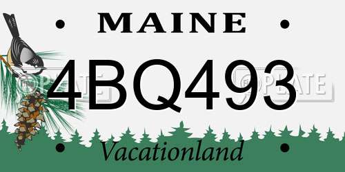 4BQ493 Maine License Plate