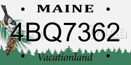 4BQ7362 Maine License Plate