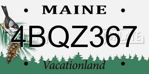 4BQZ367 Maine License Plate