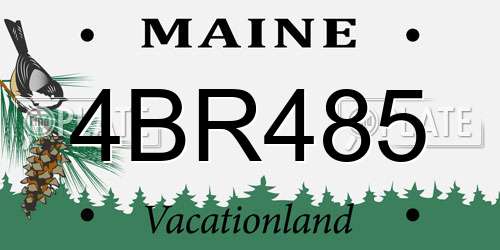 4BR485 Maine License Plate