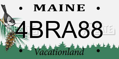 4BRA88 Maine License Plate