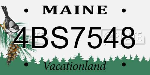 4BS7548 Maine License Plate