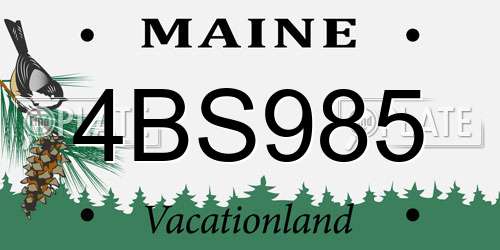 4BS985 Maine License Plate