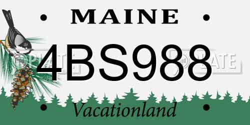 4BS988 Maine License Plate