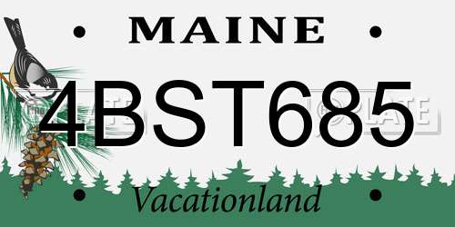 4BST685 Maine License Plate