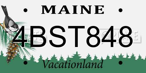 4BST848 Maine License Plate