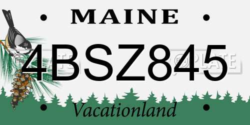 4BSZ845 Maine License Plate