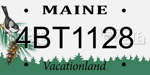4BT1128 Maine License Plate