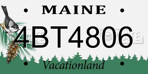 4BT4806 Maine License Plate