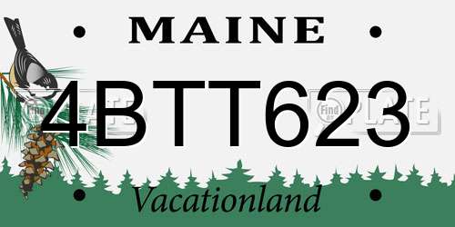 4BTT623 Maine License Plate