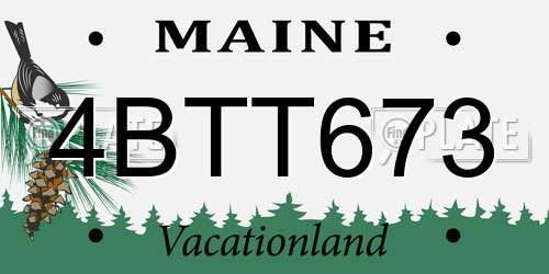4BTT673 Maine License Plate