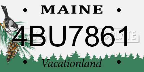 4BU7861 Maine License Plate