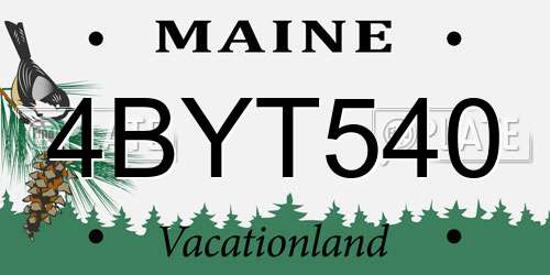4BYT540 Maine License Plate
