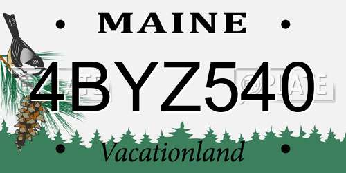 4BYZ540 Maine License Plate