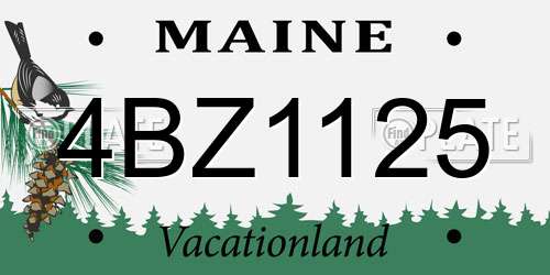 4BZ1125 Maine License Plate