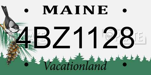 4BZ1128 Maine License Plate