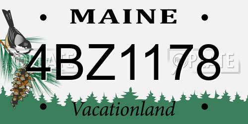 4BZ1178 Maine License Plate