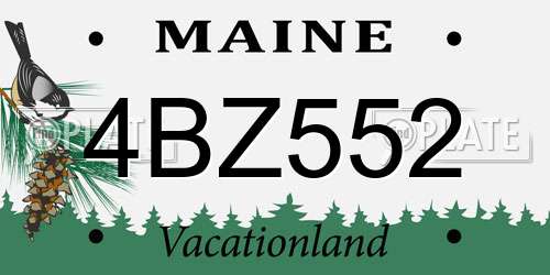 4BZ552 Maine License Plate