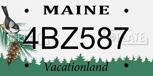 4BZ587 Maine License Plate