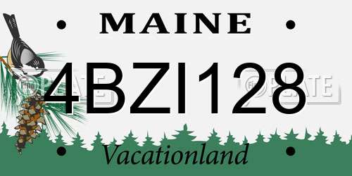 4BZI128 Maine License Plate