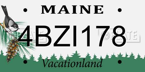 4BZI178 Maine License Plate