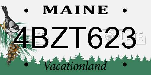4BZT623 Maine License Plate