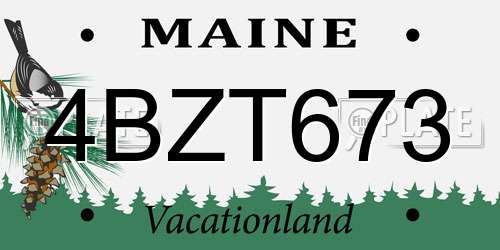 4BZT673 Maine License Plate