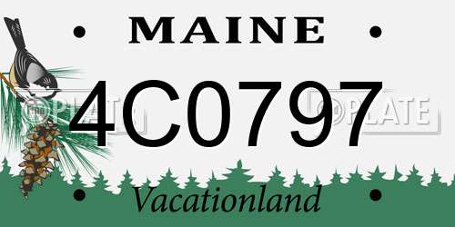 4C0797 Maine License Plate