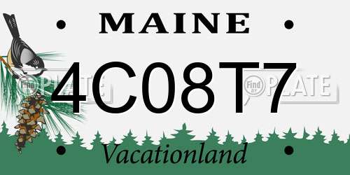 4C08T7 Maine License Plate