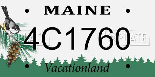 4C1760 Maine License Plate