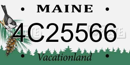 4C25566 Maine License Plate