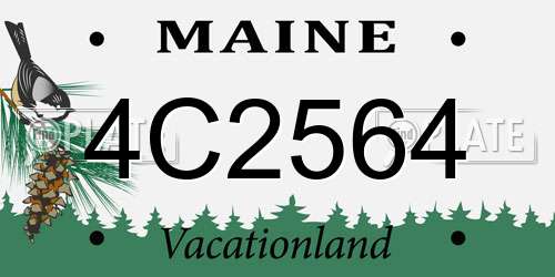 4C2564 Maine License Plate