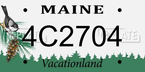 4C2704 Maine License Plate