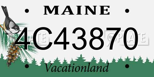 4C43870 Maine License Plate