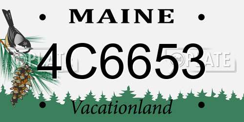 4C6653 Maine License Plate