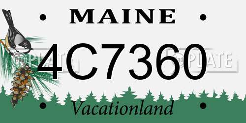 4C7360 Maine License Plate