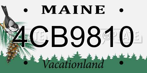 4CB9810 Maine License Plate