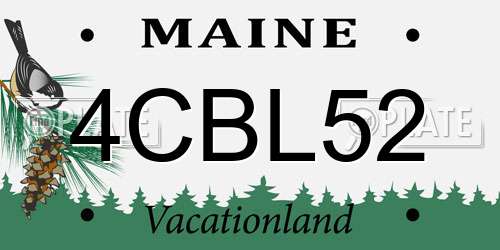 4CBL52 Maine License Plate
